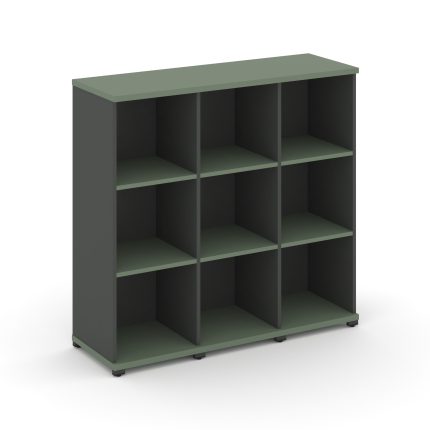 Concept Стеллаж 3 узкие секции, 3 ниши CN.STU-330 Кобо/Антрацит/Металл Антрацит 1252*420*1186