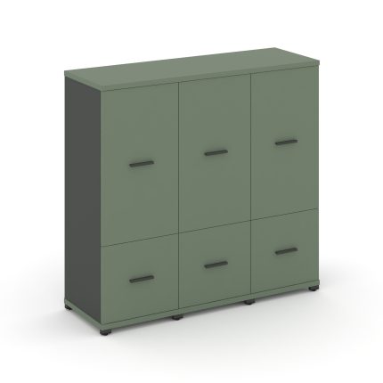 Concept Шкаф 3 узкие секции, 3 ниши CN.STU-332 A Кобо/Антрацит/Металл Антрацит 1252*420*1186