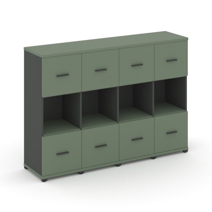 Concept Шкаф 4 узкие секции, 3 ниши CN.STU-345 A Кобо/Антрацит/Металл Антрацит 1668*420*1186