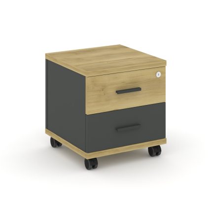 Concept Тумба мобильная 2 ящ. CN.TUM-001 A Дуб Винченцо/Антрацит/Металл Антрацит 420*420*448