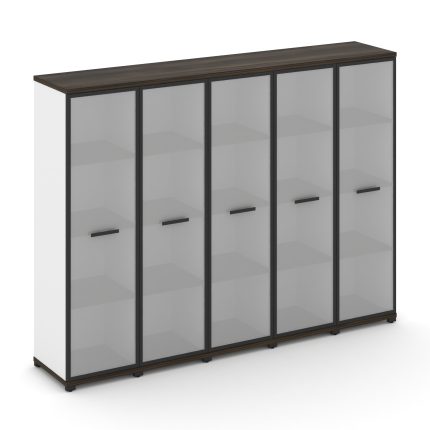 Concept Шкаф 5 узких секций, 4 ниши CN.STU-456 RMB B Дуб Мали/Белый Бриллиант/Металл Черный/Сатин 20