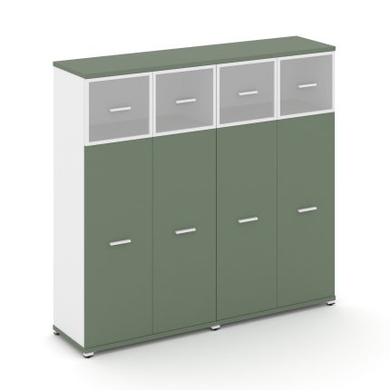 Concept Шкаф 2 широкие секции, 4 ниши CN.STS-424 RMW W Кобо/Белый Бриллиант/Металл Белый/Сатин 1668*