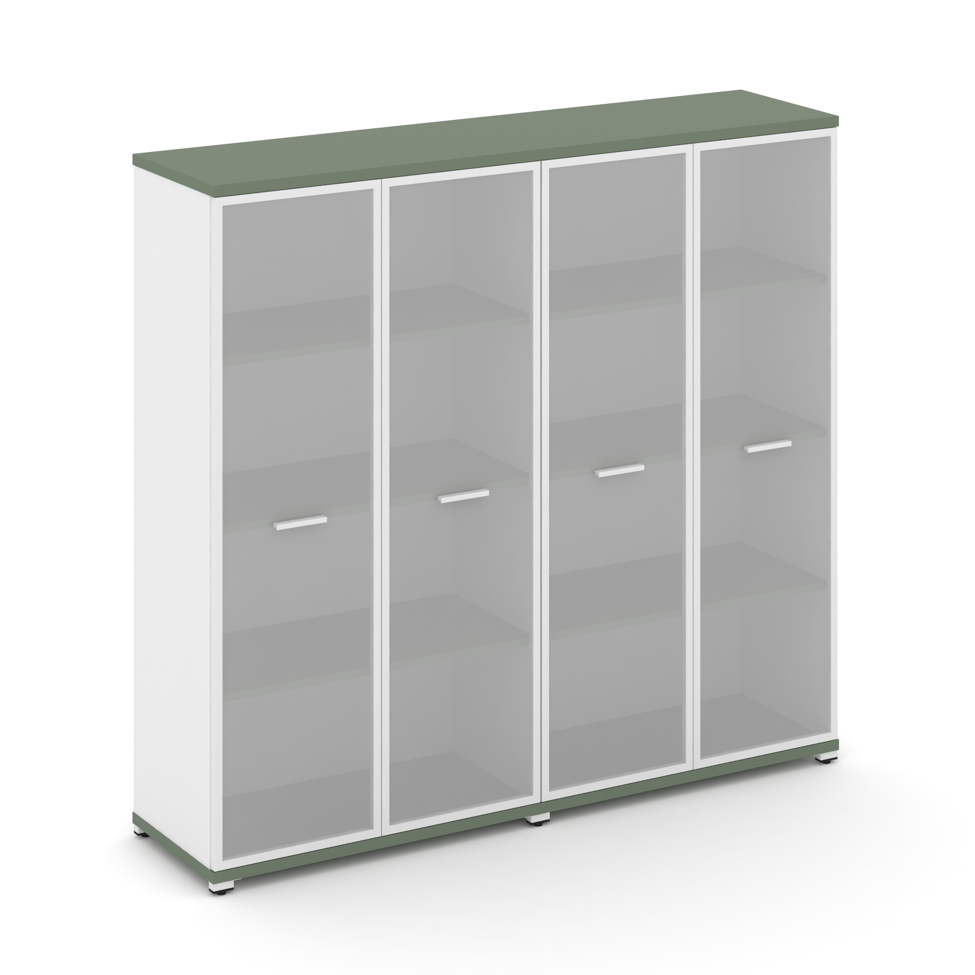 Concept Шкаф 2 широкие секции, 4 ниши CN.STS-426 RMW W Кобо/Белый Бриллиант/Металл Белый/Сатин 1668*