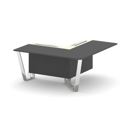 Steel Meet Проходной угловой модуль правый MMK-PR.B.SPPOU-16(R) Антрацит/Ваниль Глянец/Нержавеющая С