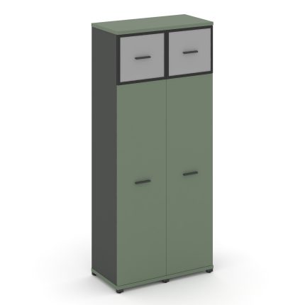 Concept Шкаф 2 узкие секции, 5 ниш CN.STU-527 RMB A Кобо/Антрацит/Металл Антрацит/Сатин 836*420*1922