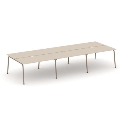 Estetica Рабочая станция 6 мест ES.D.RS-6.3-VK Капучино/Металл Латте 4140*1500*750