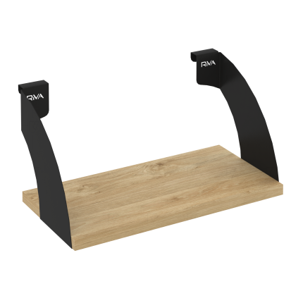 Навесные полки. Кронштейны+ЛДСП полка 400мм MAN-41-4.T-30 Тиквуд Светлый/Металл Черный 400*230*200