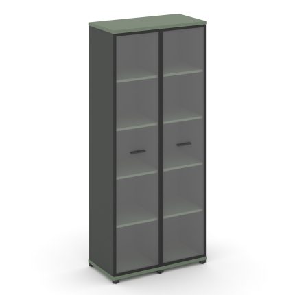 Concept Шкаф 2 узкие секции, 5 ниш CN.STU-528 RPB A Кобо/Антрацит/Металл Антрацит/Прозрачный 836*420