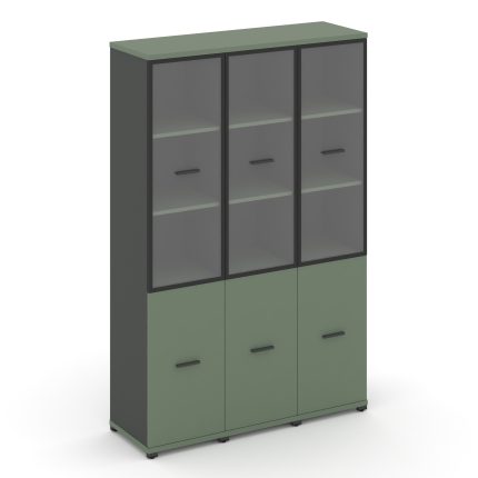 Concept Шкаф 3 узкие секции, 5 ниш CN.STU-532 RPB A Кобо/Антрацит/Металл Антрацит/Прозрачный 1252*42