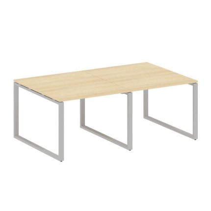 Metal System Переговорный стол (2 столешницы) на О-образном м/к БО.ПРГ-2.1 Акация Лорка/Металл Серый