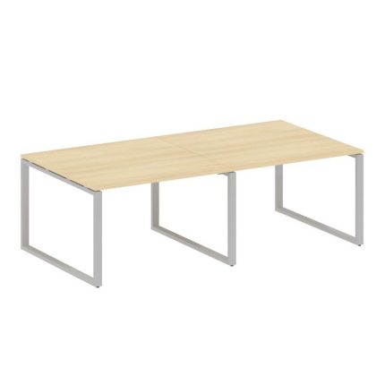 Metal System Переговорный стол (2 столешницы) на О-образном м/к БО.ПРГ-2.2 Акация Лорка/Металл Серый