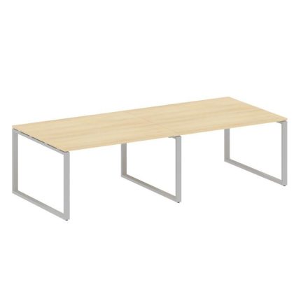 Metal System Переговорный стол (2 столешницы) на О-образном м/к БО.ПРГ-2.3 Акация Лорка/Металл Серый