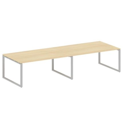 Metal System Переговорный стол (2 столешницы) на О-образном м/к БО.ПРГ-2.5 Акация Лорка/Металл Серый