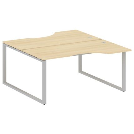 Metal System Рабочая станция криволинейная на О-образном м/к БО.РАС-СА-2.1 Акация Лорка/Металл Серый