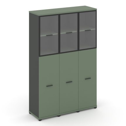 Concept Шкаф 3 узкие секции, 5 ниш CN.STU-535 RPB A Кобо/Антрацит/Металл Антрацит/Прозрачный 1252*42