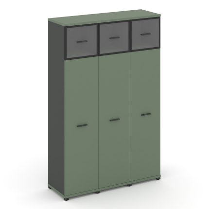 Concept Шкаф 3 узкие секции, 5 ниш CN.STU-537 RPB A Кобо/Антрацит/Металл Антрацит/Прозрачный 1252*42