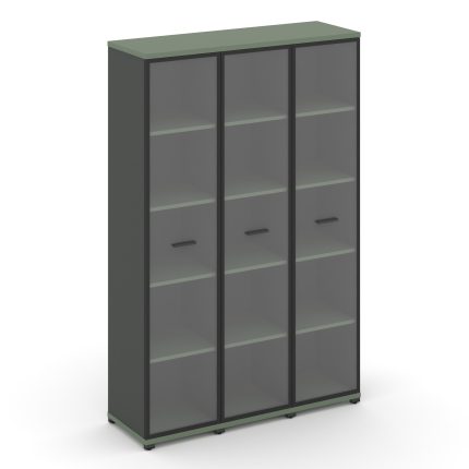 Concept Шкаф 3 узкие секции, 5 ниш CN.STU-538 RPB A Кобо/Антрацит/Металл Антрацит/Прозрачный 1252*42