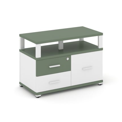 Concept Тумба приставная широкая 2 ящ.+1 распаш. фасад с надставкой широкой CN.TSP-006 W Кобо/Белый