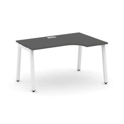 Style Project Стол рабочий эргоном. SN-5A.SPA-012(R) Антрацит/Металл Белый 1580*700/980*750