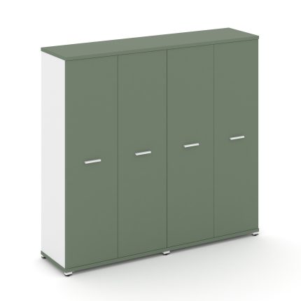 Concept Шкаф 2 широкие секции, 4 ниши CN.STS-426 W Кобо/Белый Бриллиант/Металл Белый 1668*420*1554