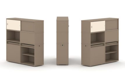 Estetica Набор №29. Тумба двойная+высокая надставка ES.NB.2V-29 Латте/Сатин 1500*410*1520