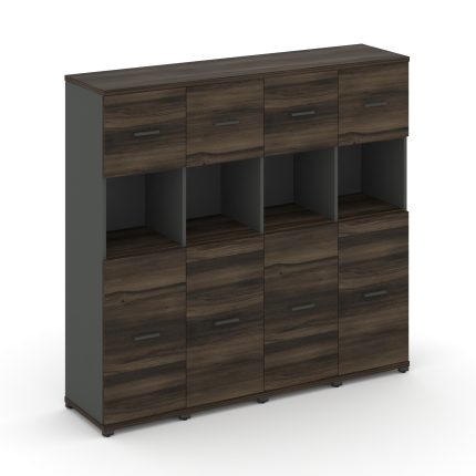 Concept Шкаф 4 узкие секции, 4 ниши CN.STU-445 A Дуб Мали/Антрацит/Металл Антрацит 1668*420*1554