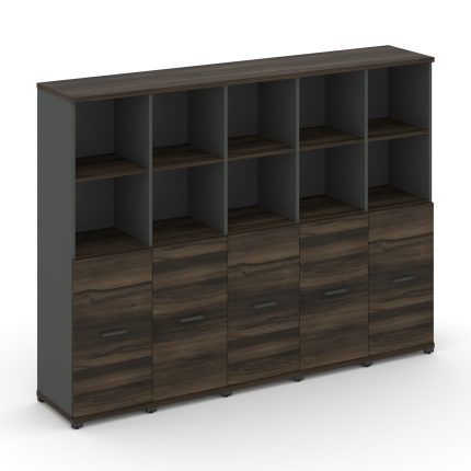 Concept Шкаф 5 узких секций, 4 ниши CN.STU-451 A Дуб Мали/Антрацит/Металл Антрацит 2084*420*1554