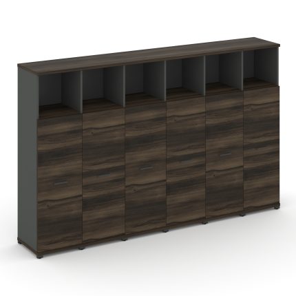 Concept Шкаф 6 узких секций, 4 ниши CN.STU-463 A Дуб Мали/Антрацит/Металл Антрацит 2500*420*1554