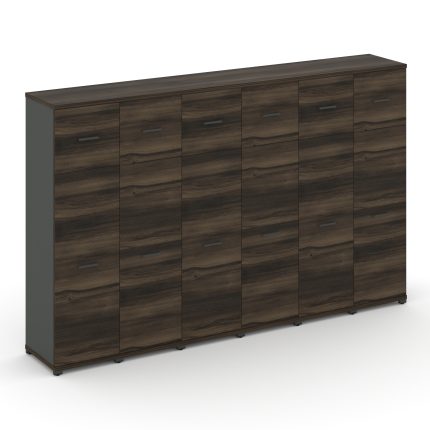 Concept Шкаф 6 узких секций, 4 ниши CN.STU-464 A Дуб Мали/Антрацит/Металл Антрацит 2500*420*1554