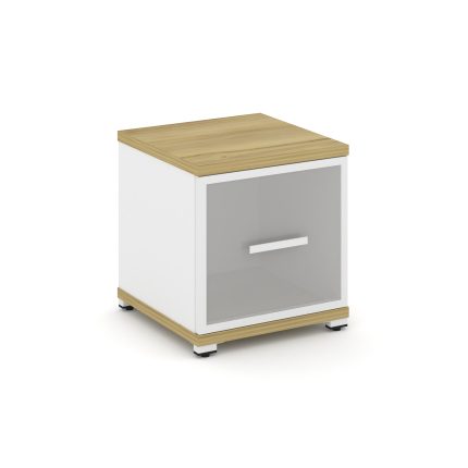 Concept Шкаф 1 узкая секция, 1 ниша CN.STU-113 RMW W Дуб Винченцо/Белый Бриллиант/Металл Белый/Сатин