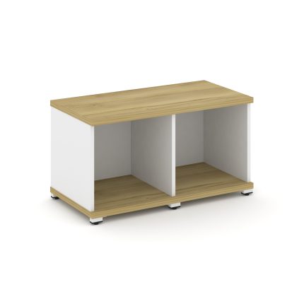 Concept Стеллаж 2 узкие секции, 1 ниша CN.STU-120 Дуб Винченцо/Белый Бриллиант/Металл Белый 836*420*