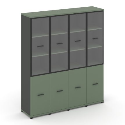 Concept Шкаф 4 узкие секции, 5 ниш CN.STU-542 RPB A Кобо/Антрацит/Металл Антрацит/Прозрачный 1668*42