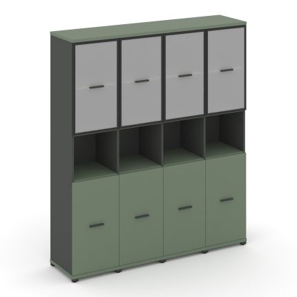 Concept Шкаф 4 узкие секции, 5 ниш CN.STU-543 RMB A Кобо/Антрацит/Металл Антрацит/Сатин 1668*420*192