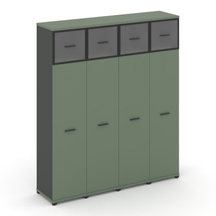 Concept Шкаф 4 узкие секции, 5 ниш CN.STU-547 RPB A Кобо/Антрацит/Металл Антрацит/Прозрачный 1668*42