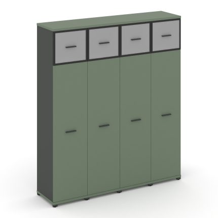 Concept Шкаф 4 узкие секции, 5 ниш CN.STU-547 RMB A Кобо/Антрацит/Металл Антрацит/Сатин 1668*420*192