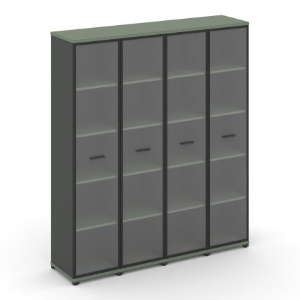 Concept Шкаф 4 узкие секции, 5 ниш CN.STU-548 RPB A Кобо/Антрацит/Металл Антрацит/Прозрачный 1668*42