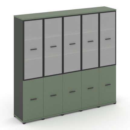 Concept Шкаф 5 узких секций, 5 ниш CN.STU-552 RMB A Кобо/Антрацит/Металл Антрацит/Сатин 2084*420*192