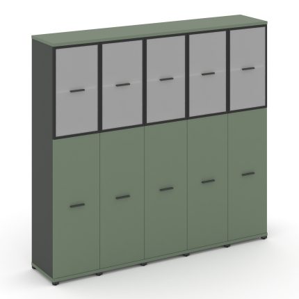 Concept Шкаф 5 узких секций, 5 ниш CN.STU-555 RMB A Кобо/Антрацит/Металл Антрацит/Сатин 2084*420*192