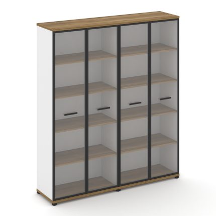 Concept Шкаф 2 широкие секции, 5 ниш CN.STS-528 RPB B Сандал Янтарный/Белый Бриллиант/Металл Черный/