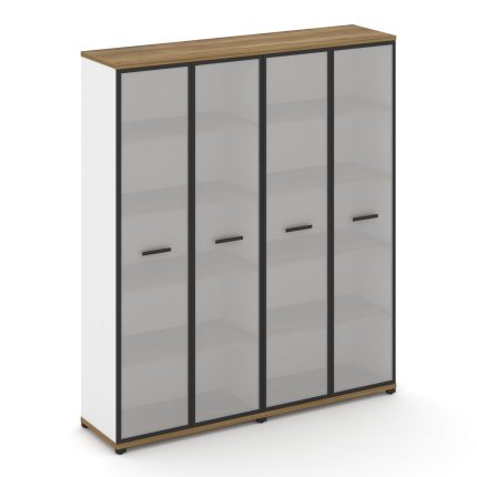 Concept Шкаф 2 широкие секции, 5 ниш CN.STS-528 RMB B Сандал Янтарный/Белый Бриллиант/Металл Черный/