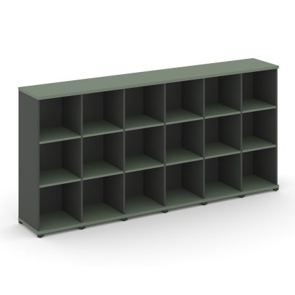 Concept Стеллаж 6 узких секций, 3 ниши CN.STU-360 Кобо/Антрацит/Металл Антрацит 2500*420*1186