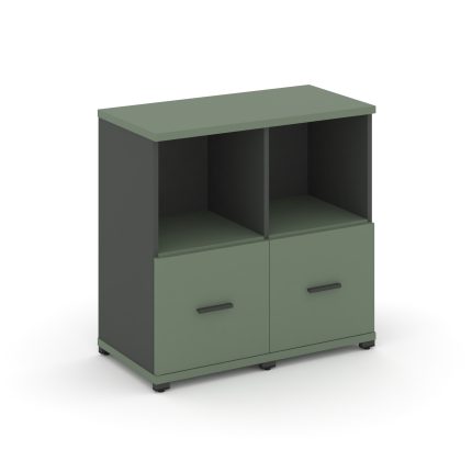 Concept Шкаф 2 узкие секции, 2 ниши CN.STU-221 A Кобо/Антрацит/Металл Антрацит 836*420*818