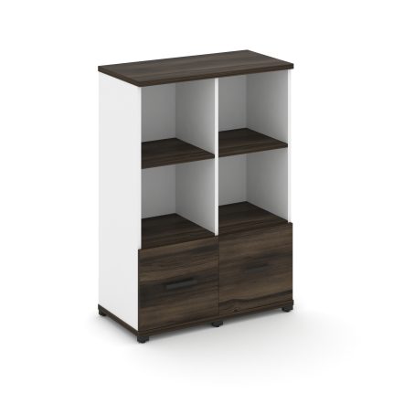 Concept Шкаф 2 узкие секции, 3 ниши CN.STU-321 B Дуб Мали/Белый Бриллиант/Металл Черный 836*420*1186