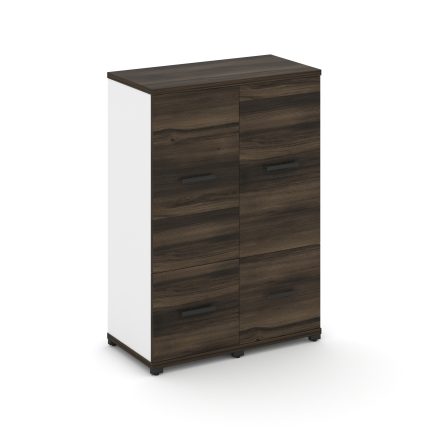 Concept Шкаф 2 узкие секции, 3 ниши CN.STU-322 B Дуб Мали/Белый Бриллиант/Металл Черный 836*420*1186