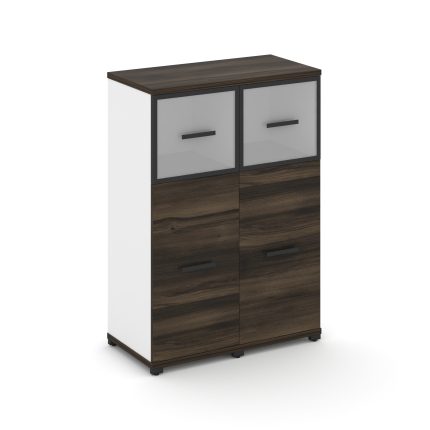 Concept Шкаф 2 узкие секции, 3 ниши CN.STU-324 RMB B Дуб Мали/Белый Бриллиант/Металл Черный/Сатин 83