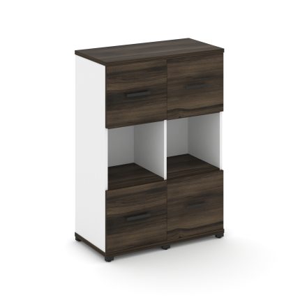 Concept Шкаф 2 узкие секции, 3 ниши CN.STU-325 B Дуб Мали/Белый Бриллиант/Металл Черный 836*420*1186