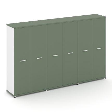 Concept Шкаф 3 широкие секции, 4 ниши CN.STS-436 W Кобо/Белый Бриллиант/Металл Белый 2500*420*1554