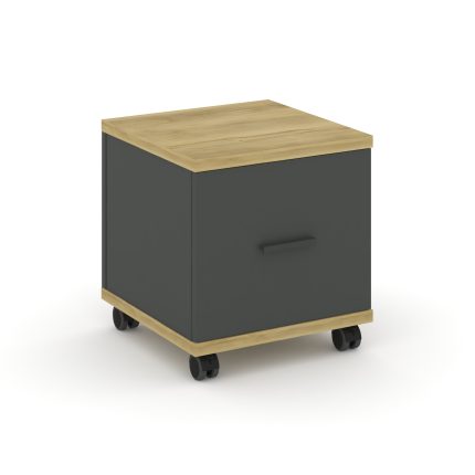 Concept Тумба мобильная 1 распаш. фасад CN.TUM-007 A Дуб Винченцо/Антрацит/Металл Антрацит 420*420*4