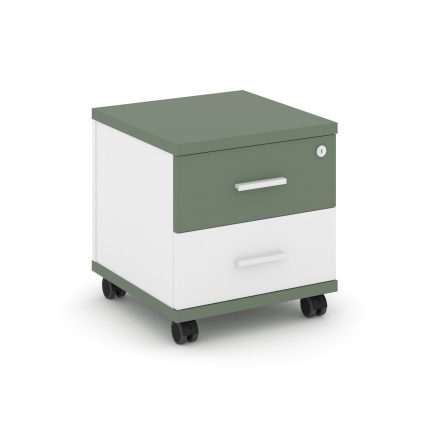 Concept Тумба мобильная 2 ящ. CN.TUM-001 W Кобо/Белый Бриллиант/Металл Белый 420*420*448