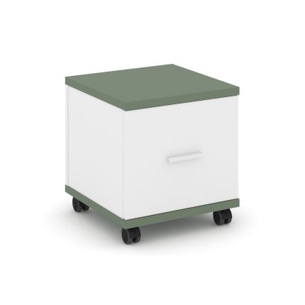 Concept Тумба мобильная 1 распаш. фасад CN.TUM-007 W Кобо/Белый Бриллиант/Металл Белый 420*420*448